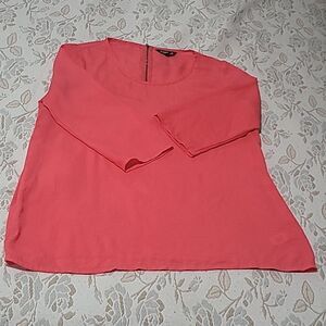 1554  EXPRESS  Orange Long Line Blouse Size Large